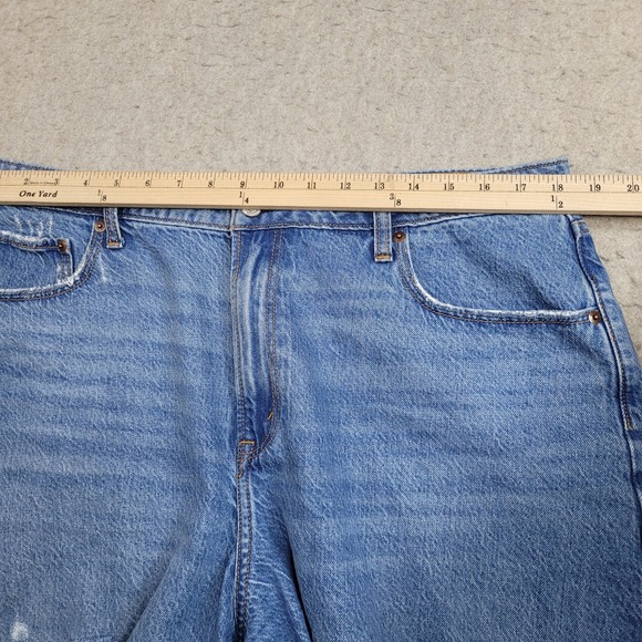 Abercrombie Fitch Denim Jean Shorts Womens 33/16 Loose High Rise Cut Off - Picture 5 of 8